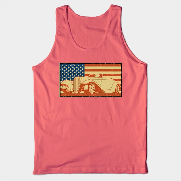 American Flag Hot Rod Tank Top by RadStar